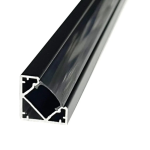 45 degree corner extrusion, black with smoked black diffuser