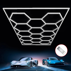 Hexlite 14 Border 4.4m x 3.3m. Hexagonal Garage Lighting